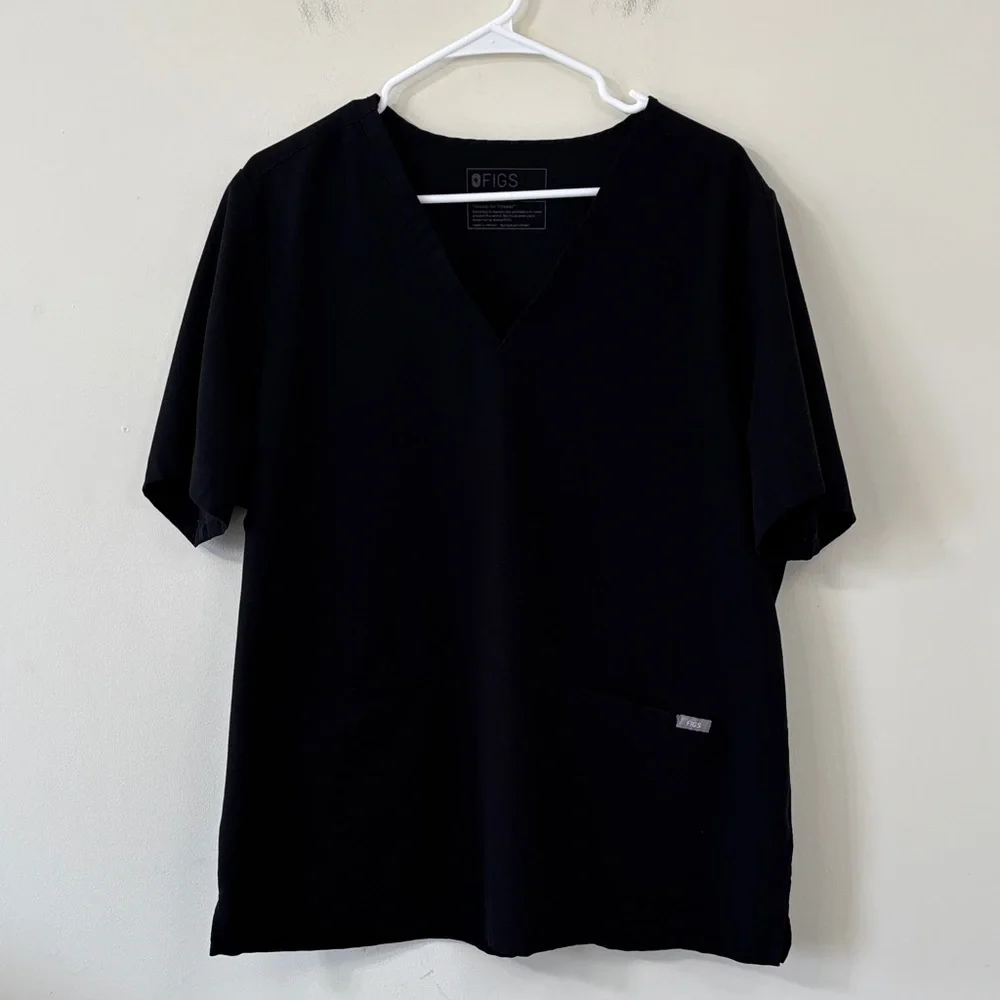 FIGS Casma Three-Pocket Scrub Top Black Size XXL - Picture 2 of 9